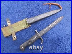 Rare Original Argentine Commando Sawback Knife Bayonet And Scabbard