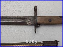 Rare Original US WW1 M1905 Springfield Bayonet 1907 with 1907 Dated Scabbard