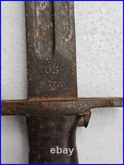Rare Original US WW1 M1905 Springfield Bayonet 1908 with 1908 Dated Scabbard