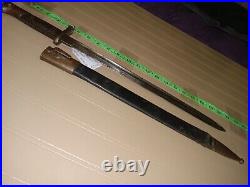 SPANISH M1913 WWI ERA ARTILLERIA FCA NACIONAL MILITARY BAYONET WithSCABBARD