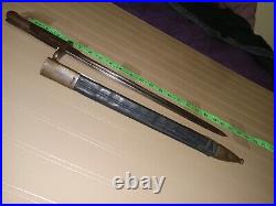 SPANISH M1913 WWI ERA ARTILLERIA FCA NACIONAL MILITARY BAYONET WithSCABBARD