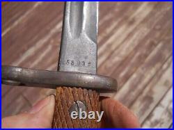 Spanish Model 1893 mauser rifle Bayonet w scabbard bayonette fabrica de toledo