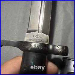 Swedish M1896 Bayonet EJAB Manufactured 8.37 Blade With Scabbard