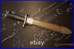 US 1943 WWII Bayonet AFH Flaming Bomb 9 3/4 Blade With Scabbard For M1 Garand