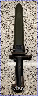 US 1943 WWII Bayonet AFH Flaming Bomb 9 3/4 Blade With Scabbard For M1 Garand