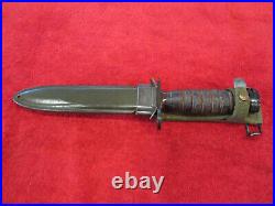 US Original WWII Leather Handle IMPERIAL M1-Carbine Bayonet WithWWII Scabbard