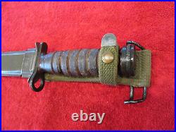 US Original WWII Leather Handle IMPERIAL M1-Carbine Bayonet WithWWII Scabbard