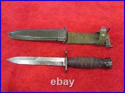 US Original WWII Leather Handle IMPERIAL M1-Carbine Bayonet WithWWII Scabbard