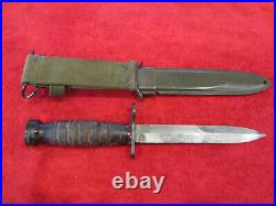 US Original WWII Leather Handle IMPERIAL M1-Carbine Bayonet WithWWII Scabbard