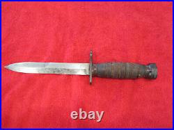 US Original WWII Leather Handle IMPERIAL M1-Carbine Bayonet WithWWII Scabbard