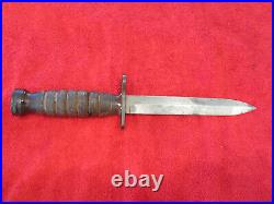 US Original WWII Leather Handle IMPERIAL M1-Carbine Bayonet WithWWII Scabbard