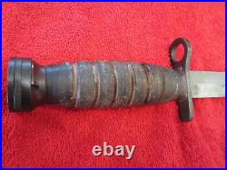 US Original WWII Leather Handle IMPERIAL M1-Carbine Bayonet WithWWII Scabbard