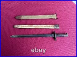 US WW1 1918 Old SA Springfield Armory Bayonet Fighting Knife with Scabbard