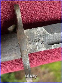 US WW1 1918 Old SA Springfield Armory Bayonet Fighting Knife with Scabbard