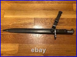 U. S. Model 1892 Krag Jorgensen Rifle Bayonet Knife + Scabbard c. 1898
