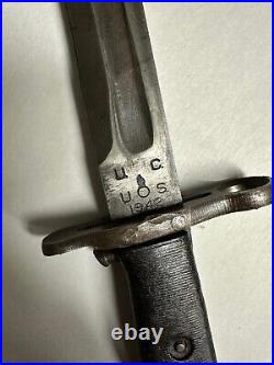 Usgi 10 Wwii M1 Garand Bayonet Uc-1942 With Scabbard. Item #uc-mod