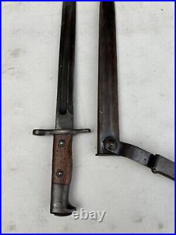 Vintage Bayonet With Scabbard Vtg 1899 Pre WWI Springfield Bayonet