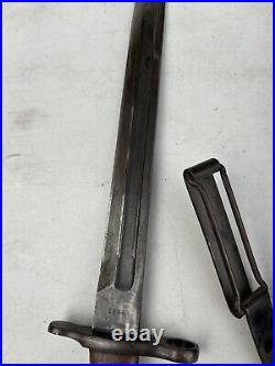 Vintage Bayonet With Scabbard Vtg 1899 Pre WWI Springfield Bayonet