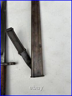 Vintage Bayonet With Scabbard Vtg 1899 Pre WWI Springfield Bayonet