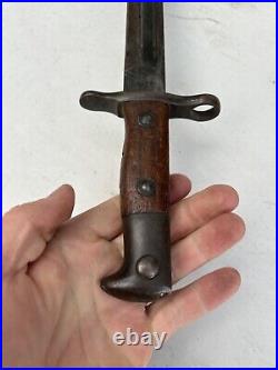 Vintage Bayonet With Scabbard Vtg 1899 Pre WWI Springfield Bayonet