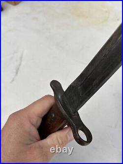 Vintage Bayonet With Scabbard Vtg 1899 Pre WWI Springfield Bayonet