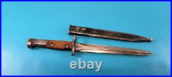 Vintage Belgium Model 1949 Rifle Bayonet Knife + Scabbard Match S/N#