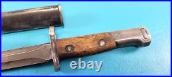 Vintage Belgium Model 1949 Rifle Bayonet Knife + Scabbard Match S/N#