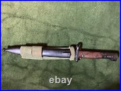 Vintage Military Belgian FN 49 Bayonet and Scabbard with Frog
