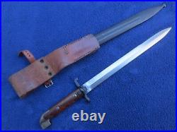 Vintage Original M1914 Swedish Bayonet And Scabbard With Frog