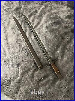 Vintage Original Us Ww2 M1 Uncut Bayonet And Scabbard Maker Pal 1943