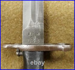 Vintage WWII USGI AFH M1 Garand Bayonet withM7 Scabbard Nice