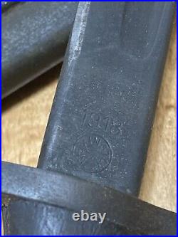 WW1 US Bayonet 1918 Remington With GF Signed Scabbard Edged Blade With Patina