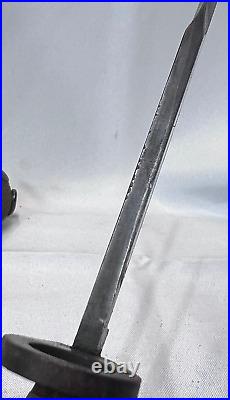 WW2 Fighting Knife Bayonet With Mismatched Scabbard Stacked Leather Handle