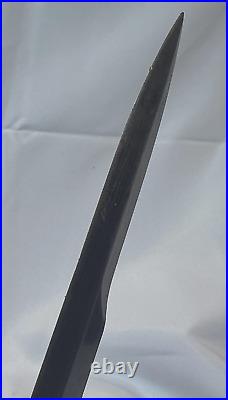 WW2 Fighting Knife Bayonet With Mismatched Scabbard Stacked Leather Handle