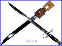 WW2 Japan Type 30 Kokura Bayonet, Replacement Scabbard & Replica Leather Frog