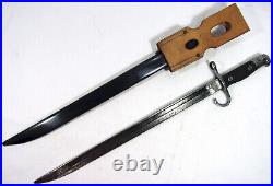 WW2 Japan Type 30 Kokura Bayonet, Replacement Scabbard & Replica Leather Frog