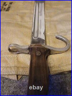 WW2 Japanese Type 30 Arisaka Bayonet & Scabbard, Vet Inscribed Scabbard