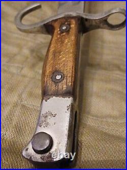 WW2 Japanese Type 30 Arisaka Bayonet & Scabbard, Vet Inscribed Scabbard