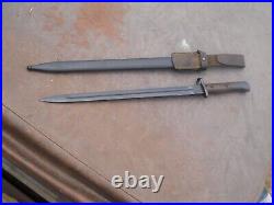 WW2 Mauser FN Model 24 export bayonet w Scabbard w frog long Blade 15 In. Nice