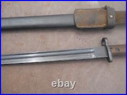 WW2 Mauser FN Model 24 export bayonet w Scabbard w frog long Blade 15 In. Nice