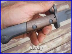 WW2 Mauser FN Model 24 export bayonet w Scabbard w frog long Blade 15 In. Nice