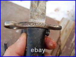 WW2 US M-1 Garand M-42 A. F. H. Bayonet 10 inch w scabbard black handle US marked