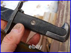 WW2 US M-1 Garand M-42 A. F. H. Bayonet 10 inch w scabbard black handle US marked