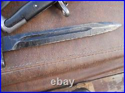 WW2 US M-1 Garand M-42 A. F. H. Bayonet 10 inch w scabbard black handle US marked