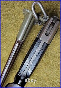 WW2 Utica Cutlery M1 Garand Bayonet early BM59 conversion w danish scabbard