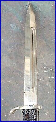 WW2 WWII German Dress Bayonet Knife with Scabbard E. Pack & Sohne Solingen