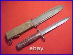 WWII US M1 CARBINE BAYONET GUARD MK'D UTICA WithM8A1 BM CO SCABBARD NEAR MINT