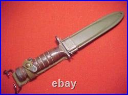 WWII US M1 CARBINE BAYONET GUARD MK'D UTICA WithM8A1 BM CO SCABBARD NEAR MINT