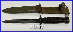 WWII U. S. CASE USM4 M1 Carbine Rifle Bayonet Knife & USM8 B. M. Co. Scabbard