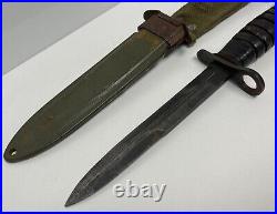 WWII U. S. CASE USM4 M1 Carbine Rifle Bayonet Knife & USM8 B. M. Co. Scabbard